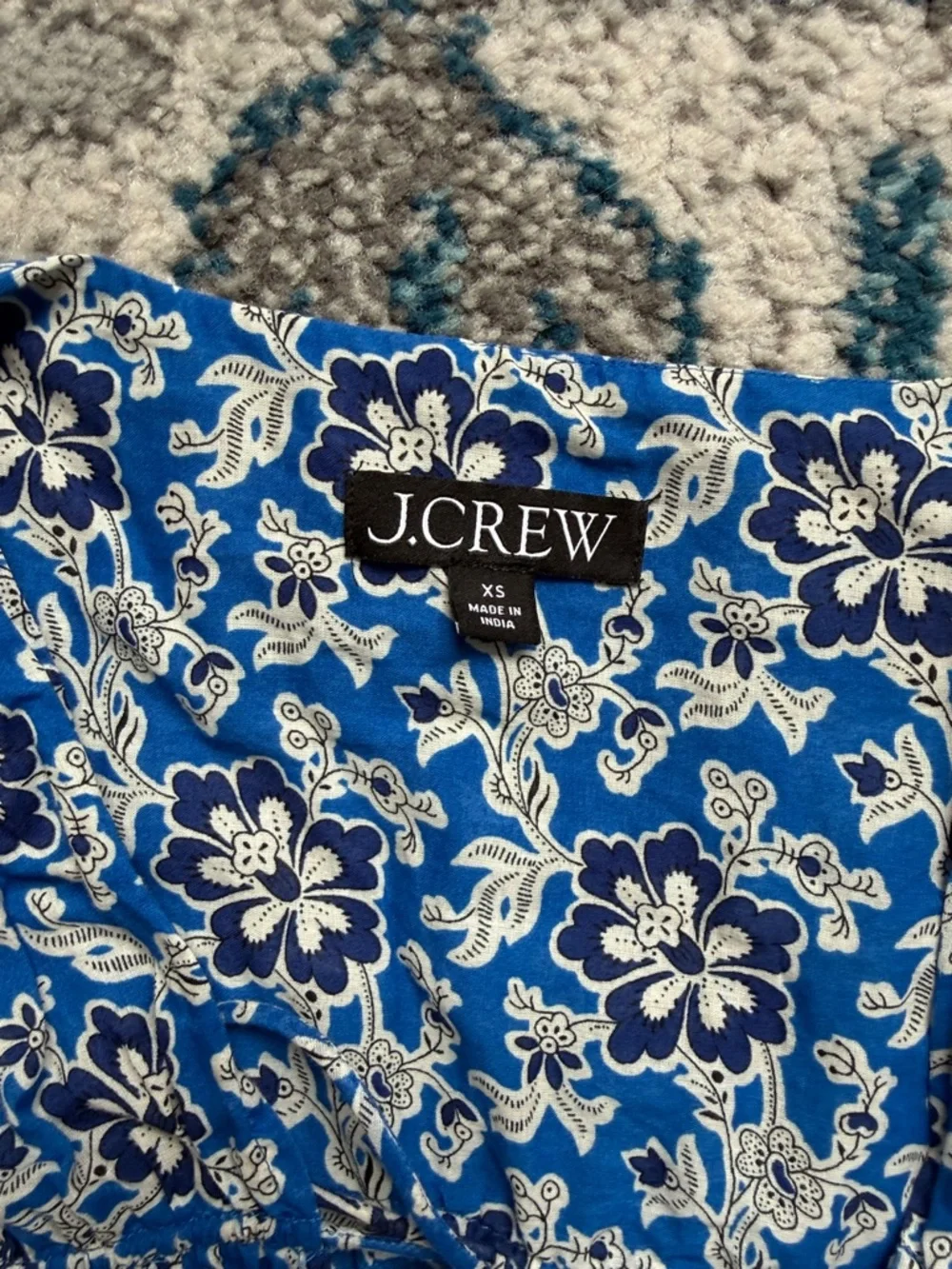 J. Crew Blue Floral Swim Coverup - Picture 2 of 4
